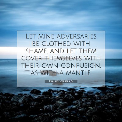 Picture 07 - Psalms 109:29 KJV - Let mine adversaries be clothed with shame, and - Bible Verse Picture