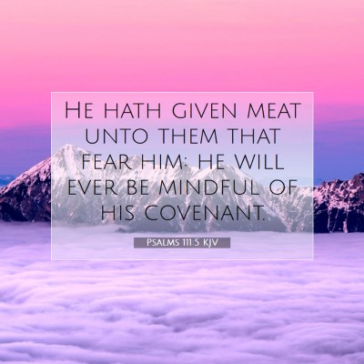 Picture 07 - Psalms 111:5 KJV - He hath given meat unto them that fear him: he - Bible Verse Picture
