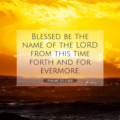 Picture 07 - Psalms 113:2 KJV - Blessed be the name of the LORD from this time - Bible Verse Picture