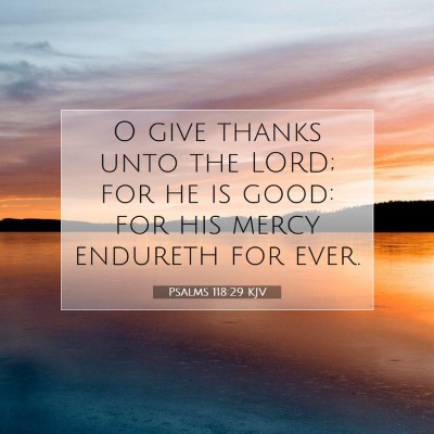 Picture 07 - Psalms 118:29 KJV - O give thanks unto the LORD; for he is good: for - Bible Verse Picture