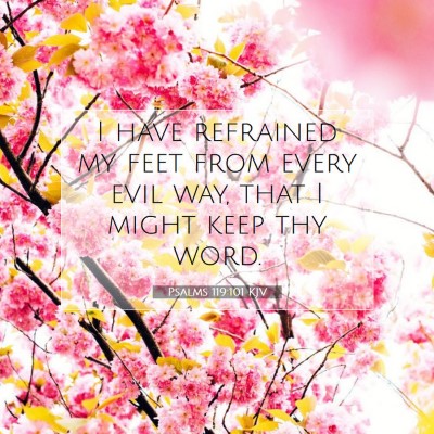Picture 07 - Psalms 119:101 KJV - I have refrained my feet from every evil way, - Bible Verse Picture