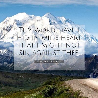 Picture 07 - Psalms 119:11 KJV - Thy word have I hid in mine heart, that I might - Bible Verse Picture