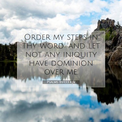 Picture 07 - Psalms 119:133 KJV - Order my steps in thy word: and let not any - Bible Verse Picture