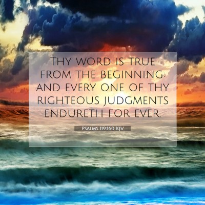 Picture 07 - Psalms 119:160 KJV - Thy word is true from the beginning: and every - Bible Verse Picture