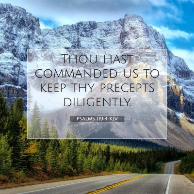Picture 07 - Psalms 119:4 KJV - Thou hast commanded us to keep thy precepts - Bible Verse Picture