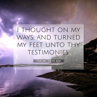 Picture 07 - Psalms 119:59 KJV - I thought on my ways, and turned my feet unto thy - Bible Verse Picture