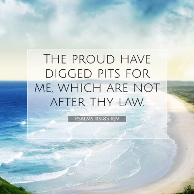 Picture 07 - Psalms 119:85 KJV - The proud have digged pits for me, which are not - Bible Verse Picture