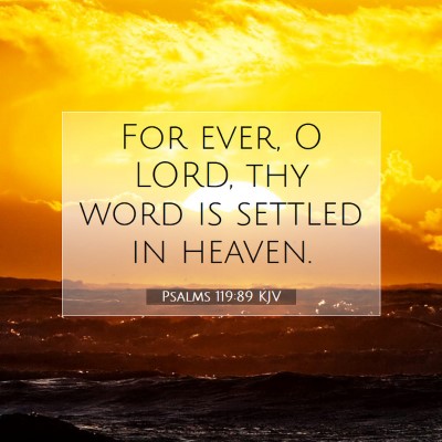 Picture 07 - Psalms 119:89 KJV - For ever, O LORD, thy word is settled in - Bible Verse Picture