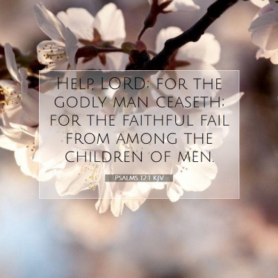 Picture 07 - Psalms 12:1 KJV - Help, LORD; for the godly man ceaseth; for the - Bible Verse Picture