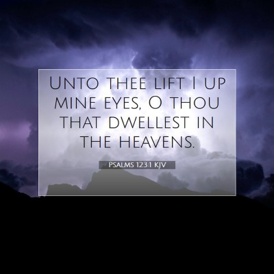 Picture 07 - Psalms 123:1 KJV - Unto thee lift I up mine eyes, O thou that - Bible Verse Picture