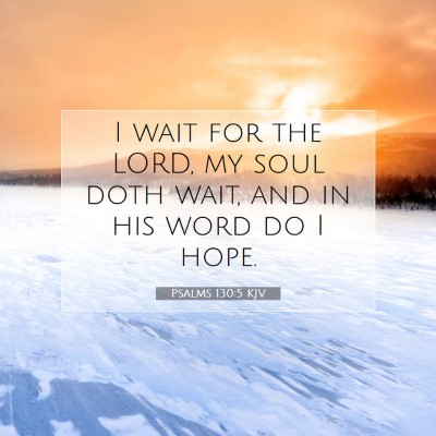 Picture 07 - Psalms 130:5 KJV - I wait for the LORD, my soul doth wait, and in - Bible Verse Picture