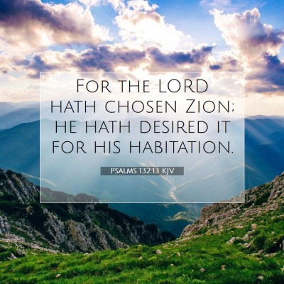 Picture 07 - Psalms 132:13 KJV - For the LORD hath chosen Zion; he hath desired it - Bible Verse Picture