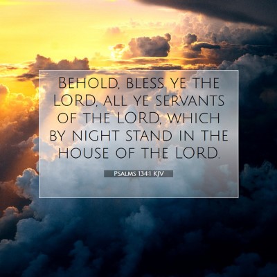 Picture 07 - Psalms 134:1 KJV - Behold, bless ye the LORD, all ye servants of the - Bible Verse Picture