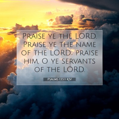 Picture 07 - Psalms 135:1 KJV - Praise ye the LORD. Praise ye the name of the - Bible Verse Picture