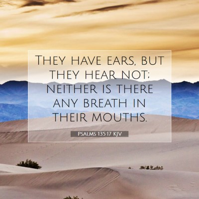 Picture 07 - Psalms 135:17 KJV - They have ears, but they hear not; neither is - Bible Verse Picture