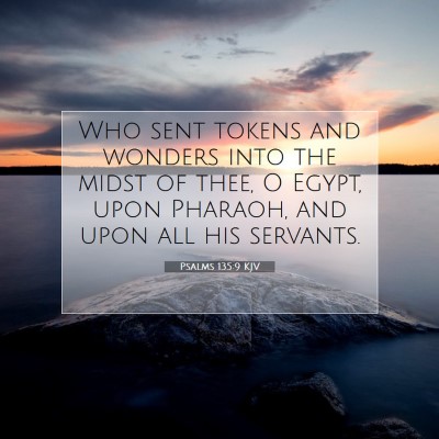 Picture 07 - Psalms 135:9 KJV - Who sent tokens and wonders into the midst of - Bible Verse Picture