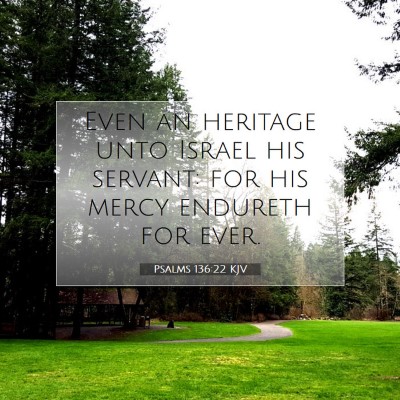 Picture 07 - Psalms 136:22 KJV - Even an heritage unto Israel his servant: for his - Bible Verse Picture