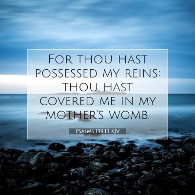 Picture 07 - Psalms 139:13 KJV - For thou hast possessed my reins: thou hast - Bible Verse Picture