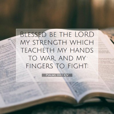 Picture 07 - Psalms 144:1 KJV - Blessed be the LORD my strength which teacheth my - Bible Verse Picture