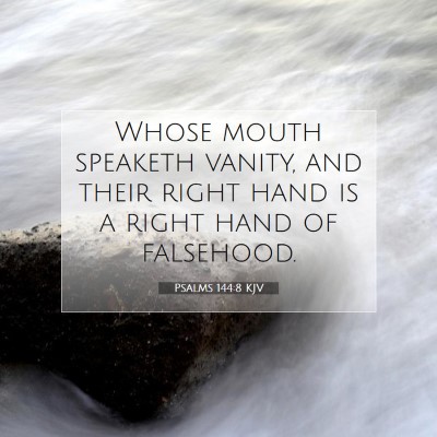 Picture 07 - Psalms 144:8 KJV - Whose mouth speaketh vanity, and their right hand - Bible Verse Picture