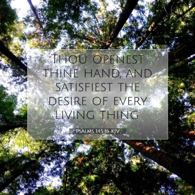 Picture 07 - Psalms 145:16 KJV - Thou openest thine hand, and satisfiest the - Bible Verse Picture