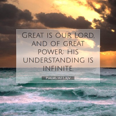 Picture 07 - Psalms 147:5 KJV - Great is our Lord, and of great power: his - Bible Verse Picture