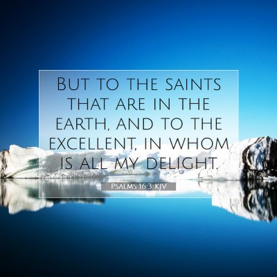 Picture 07 - Psalms 16:3 KJV - But to the saints that are in the earth, and to - Bible Verse Picture
