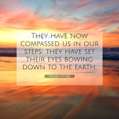 Picture 07 - Psalms 17:11 KJV - They have now compassed us in our steps: they - Bible Verse Picture