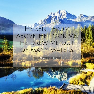 Picture 07 - Psalms 18:16 KJV - He sent from above, he took me, he drew me out of - Bible Verse Picture