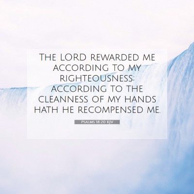 Picture 07 - Psalms 18:20 KJV - The LORD rewarded me according to my - Bible Verse Picture