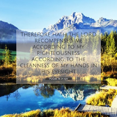 Picture 07 - Psalms 18:24 KJV - Therefore hath the LORD recompensed me according - Bible Verse Picture