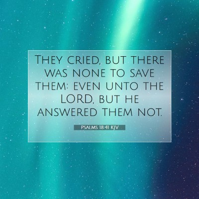 Picture 07 - Psalms 18:41 KJV - They cried, but there was none to save them: even - Bible Verse Picture