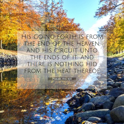 Picture 07 - Psalms 19:6 KJV - His going forth is from the end of the heaven, - Bible Verse Picture