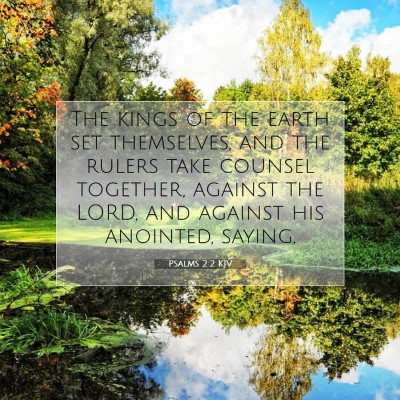 Picture 07 - Psalms 2:2 KJV - The kings of the earth set themselves, and the - Bible Verse Picture