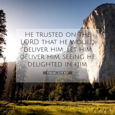 Picture 07 - Psalms 22:8 KJV - He trusted on the LORD that he would deliver him: - Bible Verse Picture