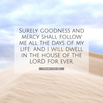 Picture 07 - Psalms 23:6 KJV - Surely goodness and mercy shall follow me all the - Bible Verse Picture