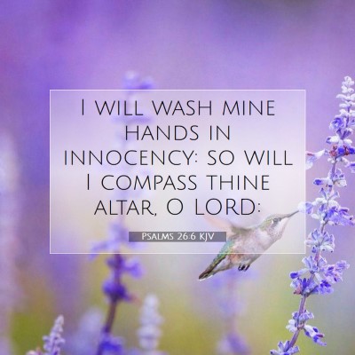 Picture 07 - Psalms 26:6 KJV - I will wash mine hands in innocency: so will I - Bible Verse Picture