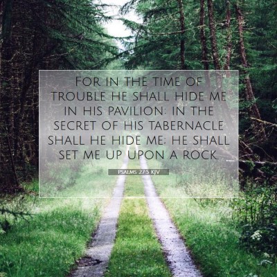 Picture 07 - Psalms 27:5 KJV - For in the time of trouble he shall hide me in - Bible Verse Picture