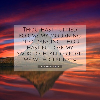 Picture 07 - Psalms 30:11 KJV - Thou hast turned for me my mourning into dancing: - Bible Verse Picture