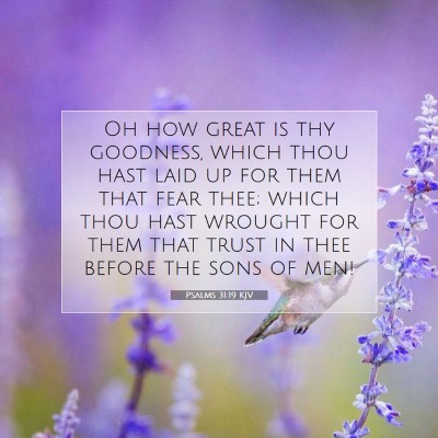 Picture 07 - Psalms 31:19 KJV - Oh how great is thy goodness, which thou hast - Bible Verse Picture