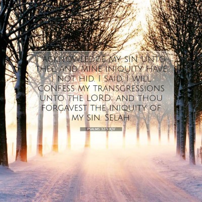 Picture 07 - Psalms 32:5 KJV - I acknowledge my sin unto thee, and mine iniquity - Bible Verse Picture