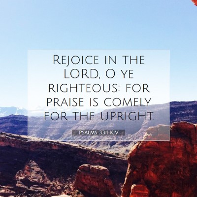 Picture 07 - Psalms 33:1 KJV - Rejoice in the LORD, O ye righteous: for praise - Bible Verse Picture