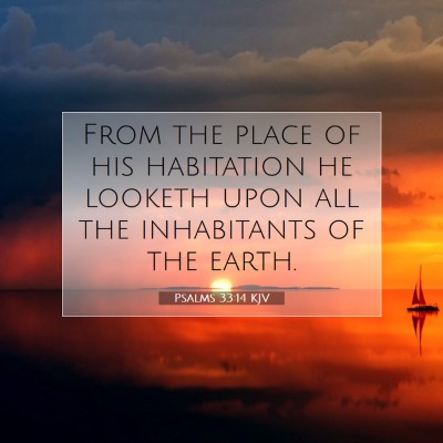 Picture 07 - Psalms 33:14 KJV - From the place of his habitation he looketh upon - Bible Verse Picture