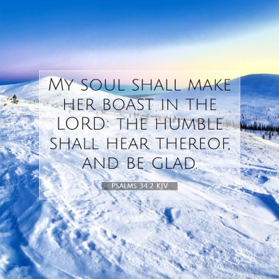 Picture 07 - Psalms 34:2 KJV - My soul shall make her boast in the LORD: the - Bible Verse Picture