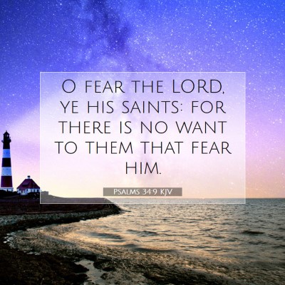 Picture 07 - Psalms 34:9 KJV - O fear the LORD, ye his saints: for there is no - Bible Verse Picture
