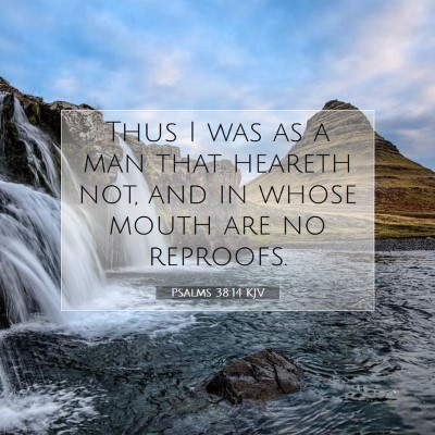 Picture 07 - Psalms 38:14 KJV - Thus I was as a man that heareth not, and in - Bible Verse Picture