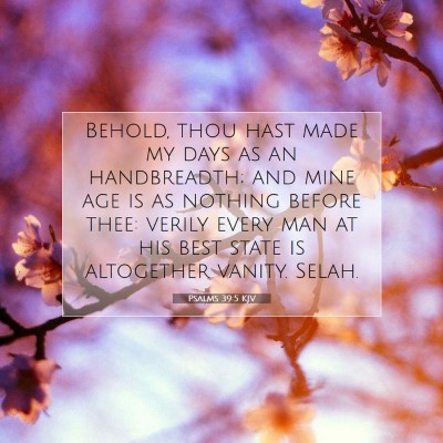 Picture 07 - Psalms 39:5 KJV - Behold, thou hast made my days as an handbreadth; - Bible Verse Picture