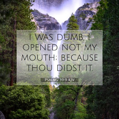 Picture 07 - Psalms 39:9 KJV - I was dumb, I opened not my mouth; because thou - Bible Verse Picture
