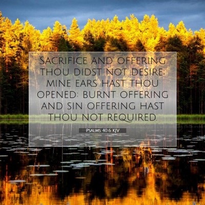 Picture 07 - Psalms 40:6 KJV - Sacrifice and offering thou didst not desire; - Bible Verse Picture