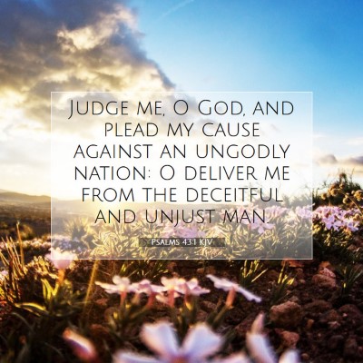 Picture 07 - Psalms 43:1 KJV - Judge me, O God, and plead my cause against an - Bible Verse Picture